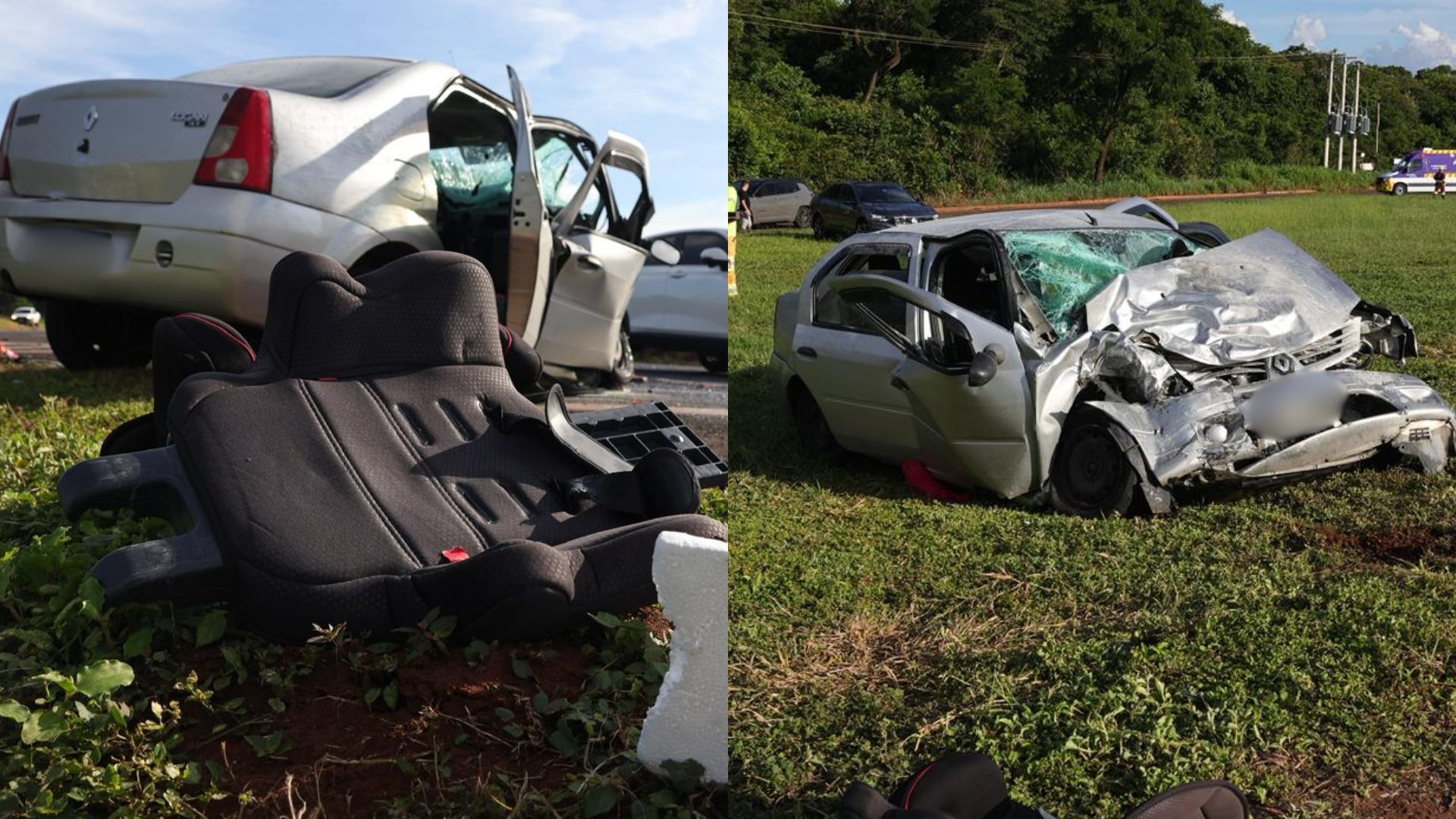 Acidente entre Logan e Hilux deixa irmãs gravemente feridas na BR-163; criança estava no carro